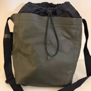 AUTHENTIC Bottega Veneta Leather and Nylon Crossbody Bag